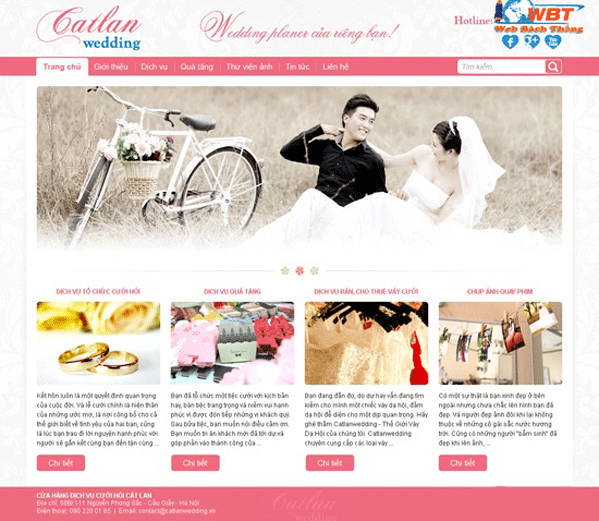 thiết kế web ảnh viện áo cưới