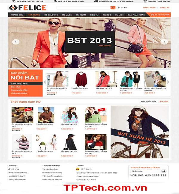 Thiết kế website bán quần áo thời trang hiện đại