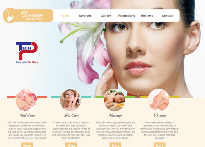 Thiết kế website thẩm mỹ viện spar salon làm đẹp