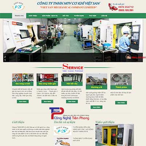 Mẫu website công ty cơ khí chế tạo máy chuẩn SEO