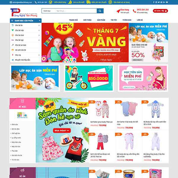 Mẫu thiết kế website cửa hàng thời trang cho mẹ và bé đẹp chuẩn SEO