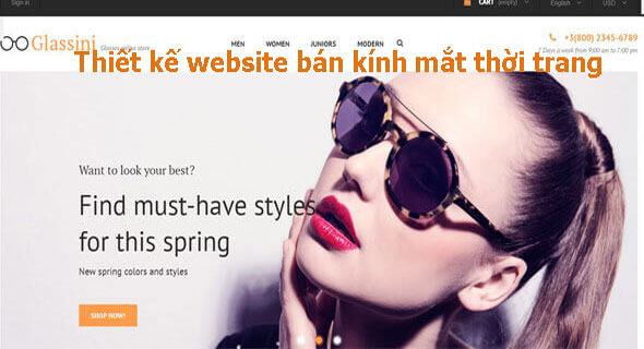 Thiết kế website bán kính mắt đẹp chuẩn SEO