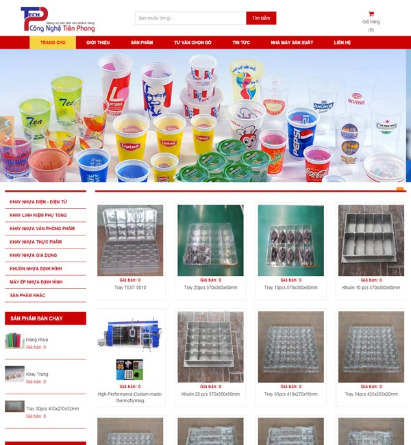Mẫu website cửa hàng bán đồ nhựa chuẩn SEO chuyên nghiệp