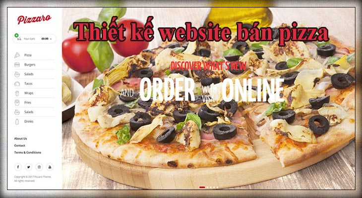 Thiết kế website bán bánh pizza đế pizza đẹp mắt chuẩn SEO