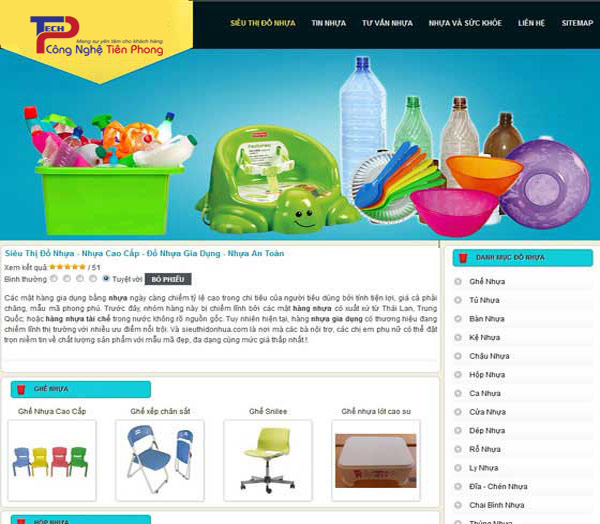 Thiết kế website bán đồ nhựa chuyên nghiệp