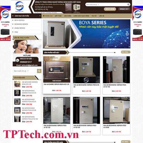 Mẫu website bán két sắt an toàn TP16