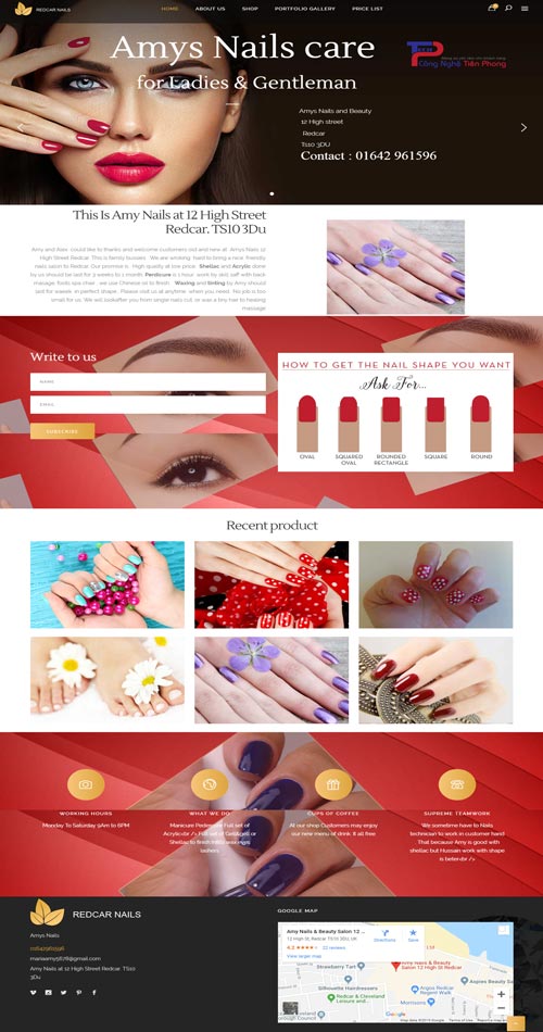 Mẫu website tiệm làm nails đẹp và chuẩn SEO chuyên nghiệp