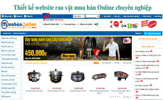 Thiết kế website rao vặt mua bán Online