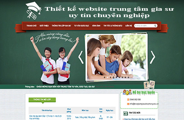 Thiết kế website trung tâm gia sư uy tín chuẩn SEO