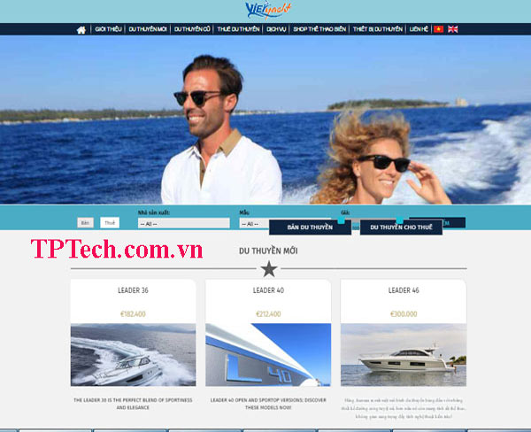 Dịch vụ thiết kế website bán và cho thuê du thuyền