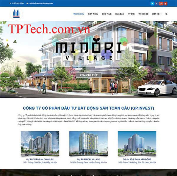 Mẫu website bán và cho thuê bất động sản TP35
